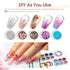 ROSALIND Poly Nail Gel Kit - 20 Colors + 76 Nail Art Accessories | Clear Nude Poly Nails Gel Kit Starter with Mini UV