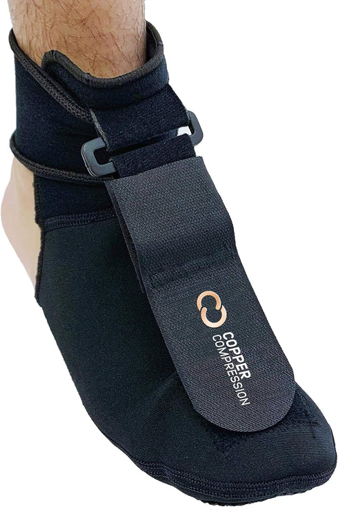 Copper Compression Plantar Fasciitis Night Sock, Soft Foot Stretching Boot for Pain Recovery