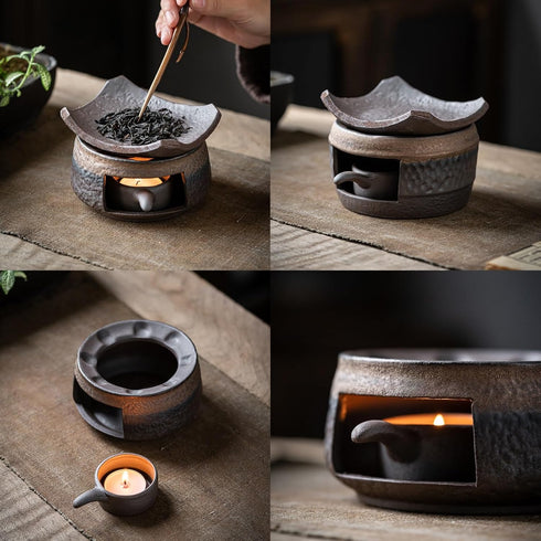 Zjydx Ceramic Aromatherapy Burner, Ceramic Aromatherapy Stove Natural Oil Fragrance Diffuser, Tea Light Candle Holders