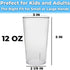 Restaurant Grade, BPA-Free 12oz Clear Plastic Cups 6pk, Durable Break Resistant Drinking Glasses for Cafe, Party