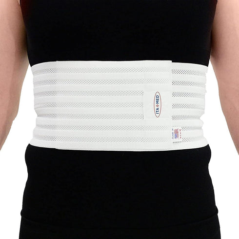 ITA-MED Breathable Elastic Rib Brace for Men, Compression Support Wrap/Belt for Ribs, Made in USA (White, 2XL)