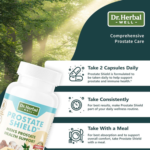 Immune-Boosting 100% DR. HERBAL WELL Prostate Shield Clinically Tested Natural No Added Vitamins Minerals or Sugar