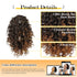 PEACOCO Curly Ponytail Extension Drawstring for Black Women - 10 Inch Clip on Synthetic Afro Hairpiece for Daily Use