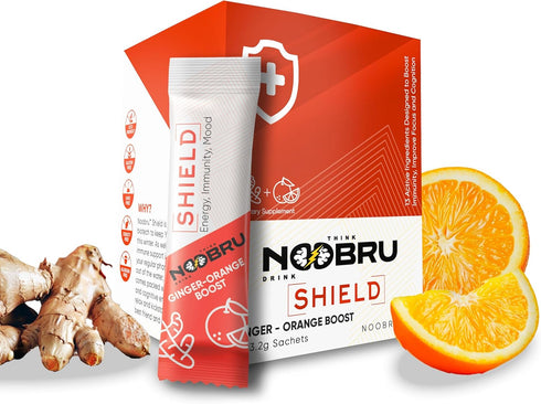 Noobru Shield with Vitamin C Powder and Ginger - Immune System Booster for Perfect Health, Vitamins Blend for Your