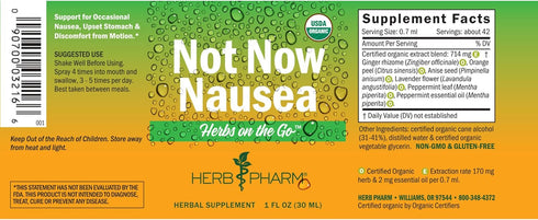 Herb Pharm Herbs on The Go Portable Spray: Not Now Nausea, 1 Oz