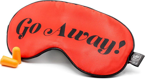 Wild Essentials Allusion Soft Satin Funny Sleep Masks with Earplugs (Go Away)