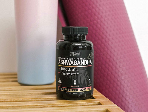 Ashwagandha Complex - Organic Ashwagandha Root Powder + Rhodiola Rosea + Turmeric - Premium Support Capsules Supplement