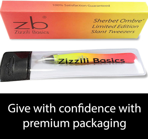 Tweezers - Limited Edition Sherbet Ombre Slant Tip, Best for Eyebrow & Facial Hair Removal