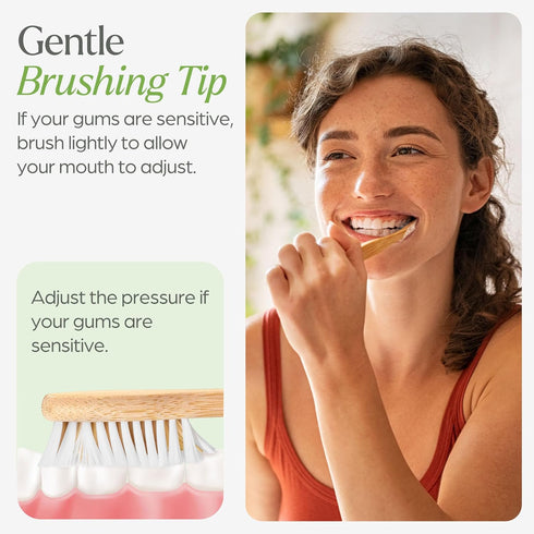 Bamboo Toothbrushes 10 Pack - Eco-Friendly, BPA Free Soft Bristles Natural Wooden Toothbrushes