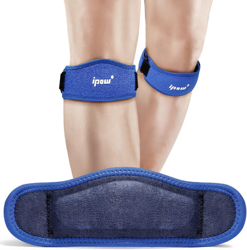 IPOW 2 PACK Knee Support for Women, Patellar Tendon Support Strap & Knee Pain Relief for Hiking, Running, Tennis