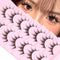 Manga Lashes Natural Look False Eyelashes, 3D Volume Mink Wispy Fluffy Spiky Pack, Korean Japanese Cosplay, 7 Pairs by