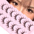 Manga Lashes Natural Look False Eyelashes, 3D Volume Mink Wispy Fluffy Spiky Pack, Korean Japanese Cosplay, 7 Pairs by