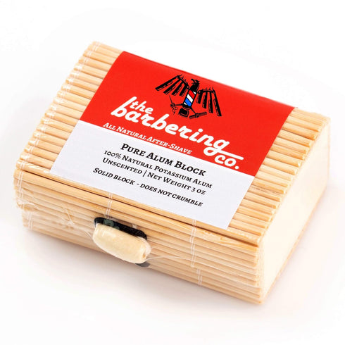 Large Alum Block in Bamboo Case | 100% Natural Potassium Alum Stone/Bar for Styptic, Anti-Ingrown Hair Aftershave for