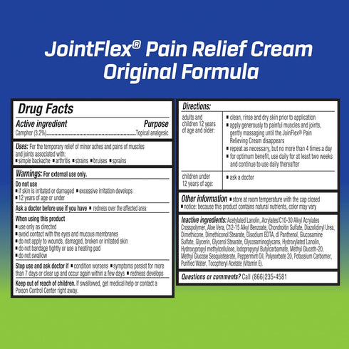 JointFlex Pain Relief Cream for Joint & Arthritis, 4 Oz