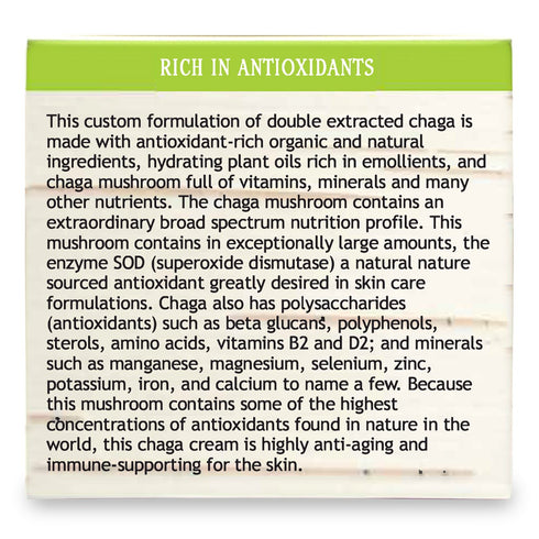 Maine Chaga Face & Body Cream, 4 oz Value Size, Wild Harvested Chaga, Natural Ingredients