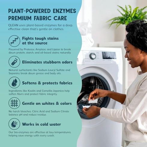 Summer (40 QLEAN Laundry Detergent Sheets Sweet Loads) Travel-Size Plant-Based Laundry Sheets, Biodegradable, HE