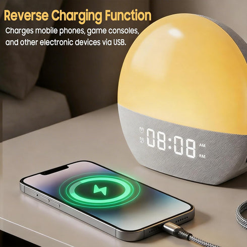 Sunset 30 Sunrise Alarm Clock & White Noise Machine, Effective Alarm Clocks for Deep Sleepers, Bluetooth Speaker Wake