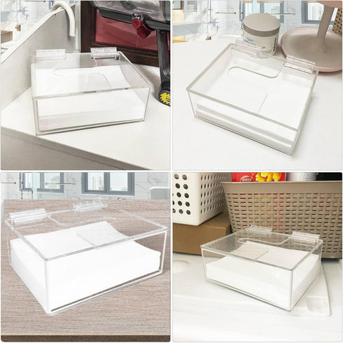 Laundry Detergent Sheets Dispenser, Clear Acrylic Organizer with Lid for Laundry Room