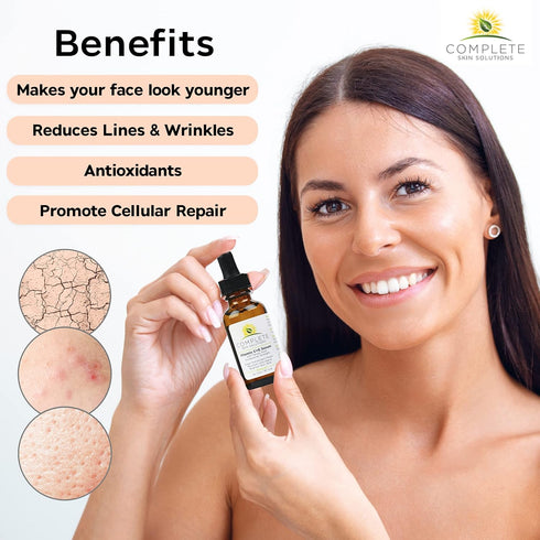 Natural Vitamin C E Serum with Ferulic and Hyaluronic Acid, 1 oz