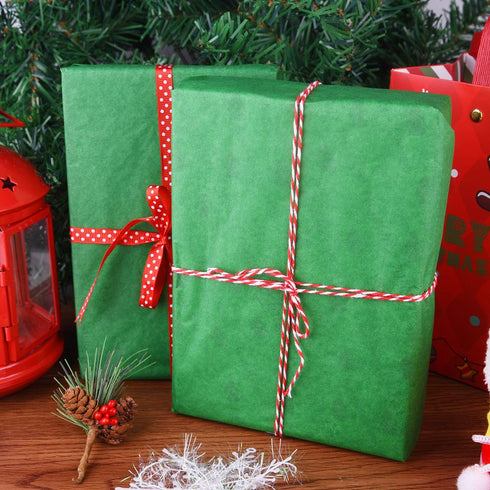 MIAHART 60 Sheets Christmas Tissue Paper | 50 x 35cm | Green Wrapping Paper for DIY Crafts
