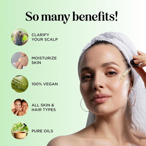 Pure Tea Tree Oil for Hair, Skin, and Nails - 100% Pure Essential Oil with Dropper for Aromatherapy - 4 Fl Oz