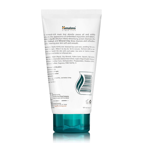 Himalaya Clarifying Mud Mask for Purifying & Deep Cleaning, to Hydrate & Rejuvenate Tired Skin, 5.07 oz