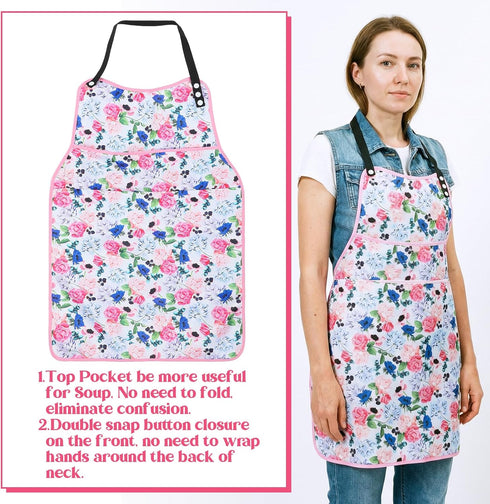 Sorcristy Adult Bib for Women, Reusable Adult Bibs for Eating with Crumb Catcher, Adjustable Bib Clothing Protectors