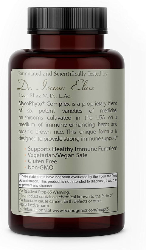 EcoNugenics MycoPhyto Complex, 60 Capsules - Immune System Support Mushroom Blend Supplement