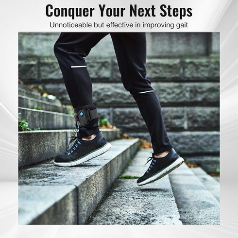 PRFCTLIFE AFO Foot Drop Brace with Upgraded Dial for Adjustable Dorsiflexion, Drop Foot Brace for Walking with Shoes.