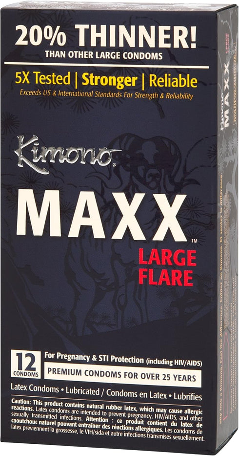 Kimono Condoms Mayer Laboratories Kimono Maxx Large Flare Latex Condom, 12 Count