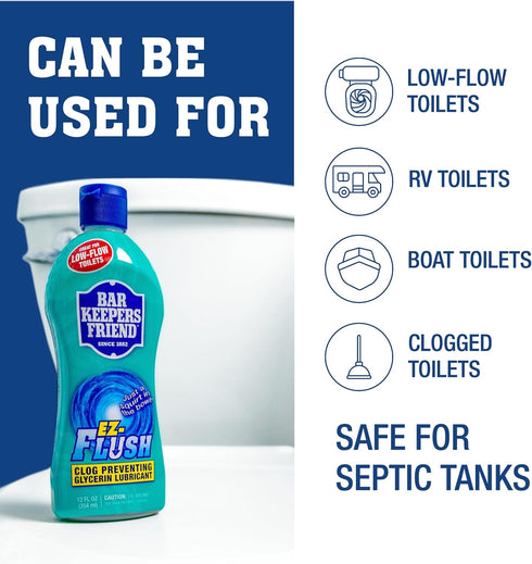 Bar Keepers Friend EZ-Flush Toilet Flushing Aid, 2 x 12 oz - Reduces Clogging, Odor & Residue, Citrus Fragrance
