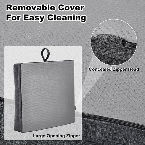 18x16 Memory Foam Wheel Chair Cushions for Seniors, Dual-Layer Anti-Sagging Patent Design with Curved Bottom for Better