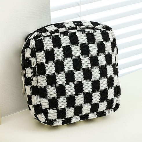 LJJCSFF Sanitary Napkin Storage Bag Menstrual Pad Pouch Checkered Period Bag Feminine Product Purse Tampon Organizer