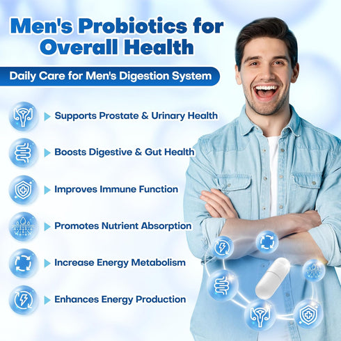 Probiotics for Men, 100 Billion CFUs with Prebiotics, Pumpkin Seed, Saw Palmetto, Cranberry & Lycopene for Prostate