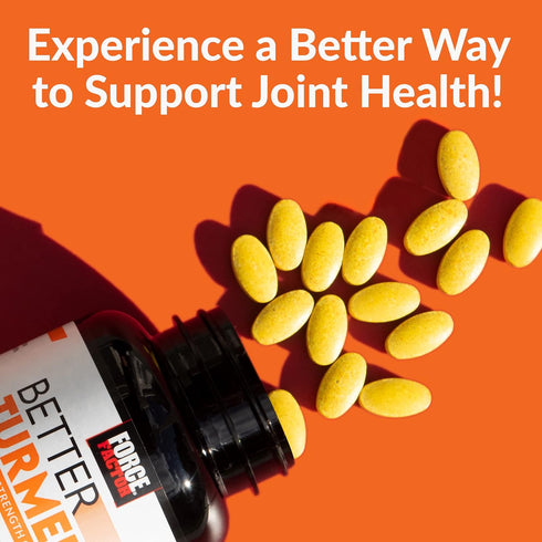FORCE FACTOR Better Turmeric Joint Support Supplement - 120 Tablets, HydroCurc Turmeric Curcumin with Black Pepper