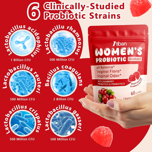 Gummies Gummies, Immune 60ct Vaginal Probiotics for Women, Premium Feminine pH Balance Healthy Odor, Yeast Balance