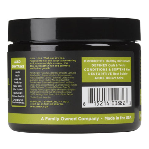 SUNAROMA Organic Hair Pomades - Indian Hemp Oil for Natural Hair Care and Styling.
