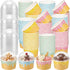 Jingmore 100 Count Paper Ice Cream Cups with Clear Dome Lids Disposable Dessert