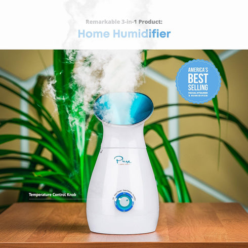 NanoSteamer Large 3-in-1 Nano Ionic Facial Steamer with Precise Temp Control - Spa Quality