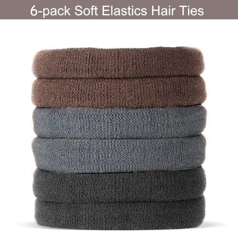 YaFex Hair Bun Maker Kit, 4 Pieces (Large, Medium, Small) with 6 Elastic Hair Ties & 20 Bobby Pins