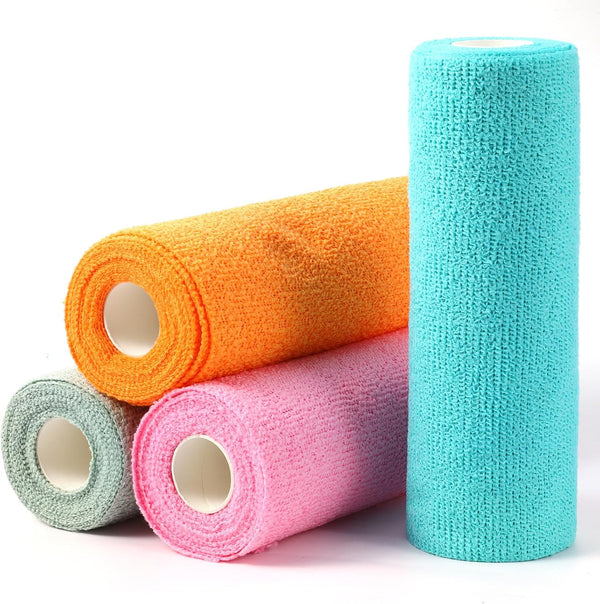 xozeooeu 4 Rolls Microfiber Cleaning Cloth - 80 Sheets Total, 10"x10" Tear-Away Reusable