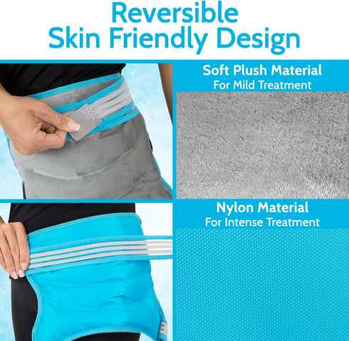 Arctic Flex Hip Ice Pack Wrap - Pain Relief for Hip Bursitis, Flexor & Replacement - Cold & Hot Therapy, Reusable Gel