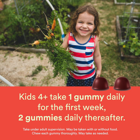 SmartyPants Kids Fiber & Veggies - 60 Count, Prebiotic Fiber Gummies, Vegan, Gluten Free, Mixed Berry Flavor