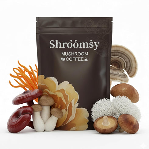 Shroomsy Mushroom Coffee 6 Adaptogenic Mushroom Superblend (Cordyceps, Reishi, Shiitake, Lions Mane, More)