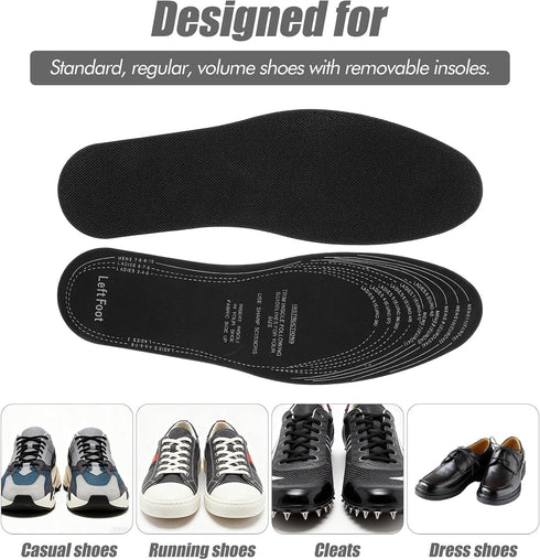 Macuezu 2 Pairs Kids Insoles for Sneakers, Memory Sponge Shoes Insole, Unisex Breathable Shoe Insoles, Cutting Size
