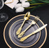 N9R 120 Pcs Gold Plastic Silverware Set, 40 Forks, 40 Spoons, 40 Knives, Disposable Gold Cutlery for Weddings and