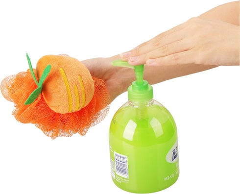 Rocutus 4pcs Child Bath Shower Sponge Pouf Loofahs, Cute Bath Flower with Hooks for Travel