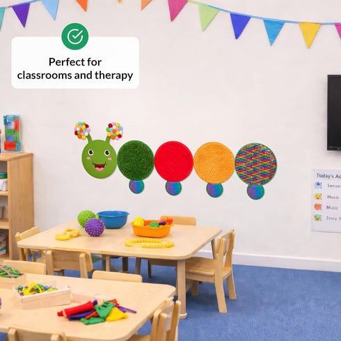 Sensory Wall Panel for Kids | Touch, Feel & Learn | Caterpillar Sensory Room Toys | Activity Play Panels | Wall Busy