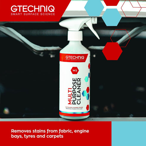 W2 3.38 oz Gtechniq Multi-Purpose Cleaner for Cars, fl | Effectively Removes Stubborn Food, Pen and Soil Stains from