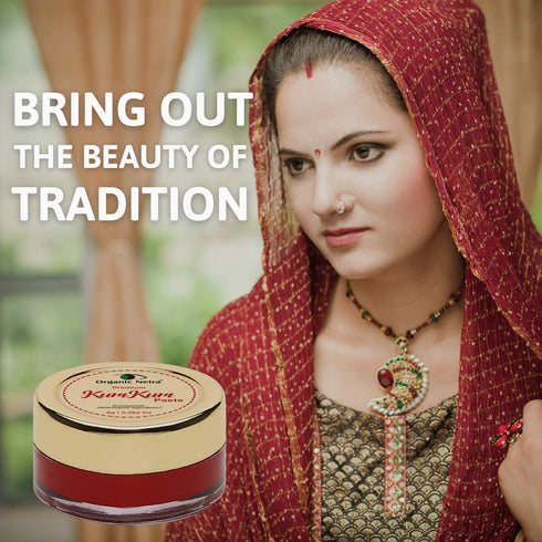 Organic Netra Sindoor/Kumkum Paste | Waterproof, Smudge Proof, Long Lasting Deep Maroon Colour, 0.2 Oz